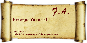 Frenyo Arnold névjegykártya