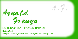 arnold frenyo business card